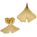 Ohrstecker Ginko Ginkgo 375 Gold Gelbgold teil matt Ohrringe