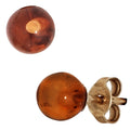Ohrstecker 375 Gold Gelbgold 2 Bernsteine orange Ohrringe Bernsteinohrringe