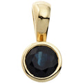 Anhänger rund 333 Gold Gelbgold 1 blauer Saphir Goldanhänger