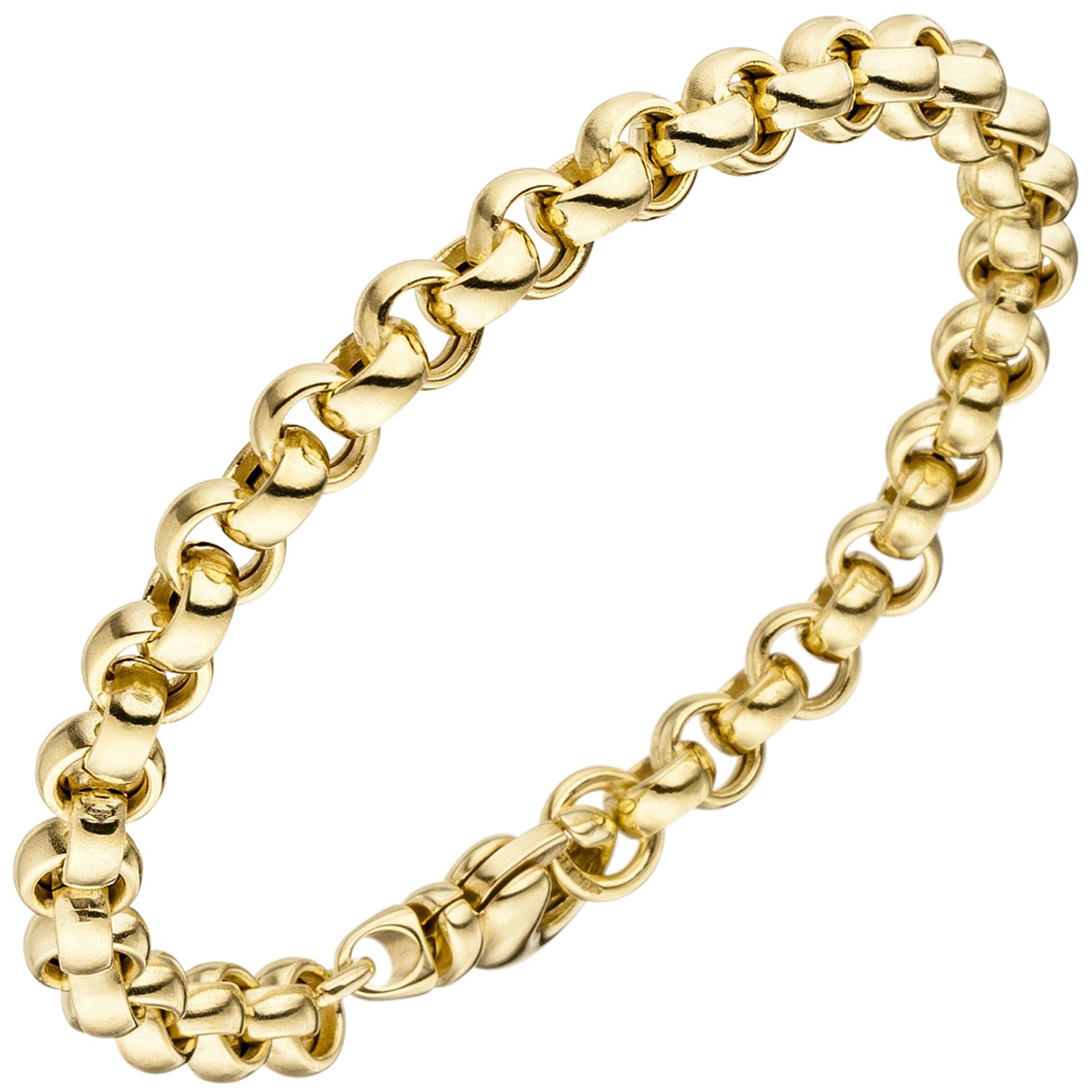Erbsarmband 585 Gold Gelbgold 19 cm Armband Goldarmband Karabiner