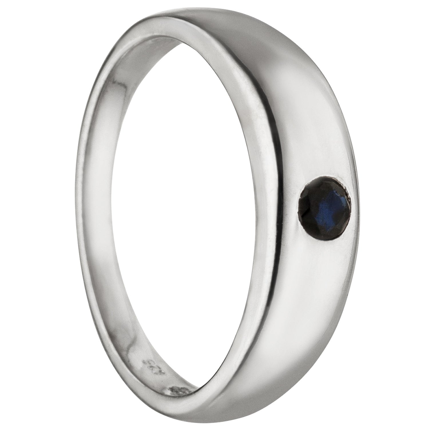 Kinder Taufring 925 Sterling Silber 1 blauer Saphir Taufanhänger