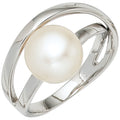 Damen Ring 925 Sterling Silber rhodiniert 1 Süßwasser Perle Perlenring