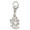 Einhänger Charm Engel 925 Sterling Silber rhodiniert mattiert