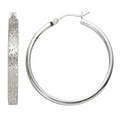 Creolen rund 925 Sterling Silber mattiert Ohrringe Silberohrringe Silbercreolen