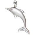Anhänger Delfin 925 Sterling Silber rhodiniert mattiert Delfinanhänger