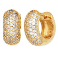 Creolen breit rund 925 Sterling Silber gold vergoldet mit 140 Zirkonia Ohrringe
