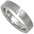 Damen Ring Edelstahl mattiert 1 Diamant Brillant 0,03ct.
