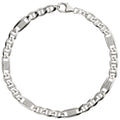 Panzer-Steg-Armband 925 Sterling Silber 21 cm Karabiner Silberarmband