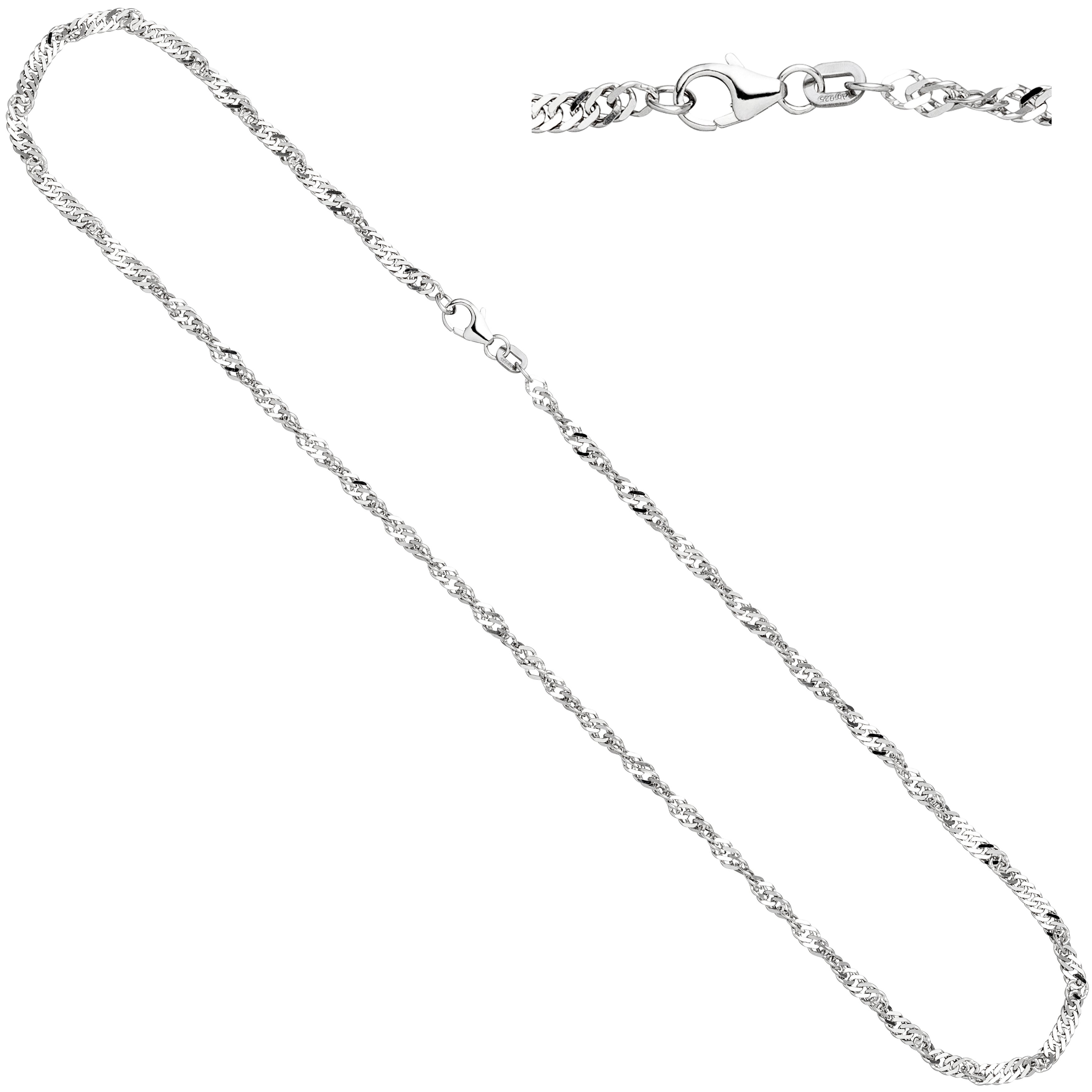 Singapurkette 925 Silber 2,9 mm 42 cm Halskette Kette Silberkette Karabiner