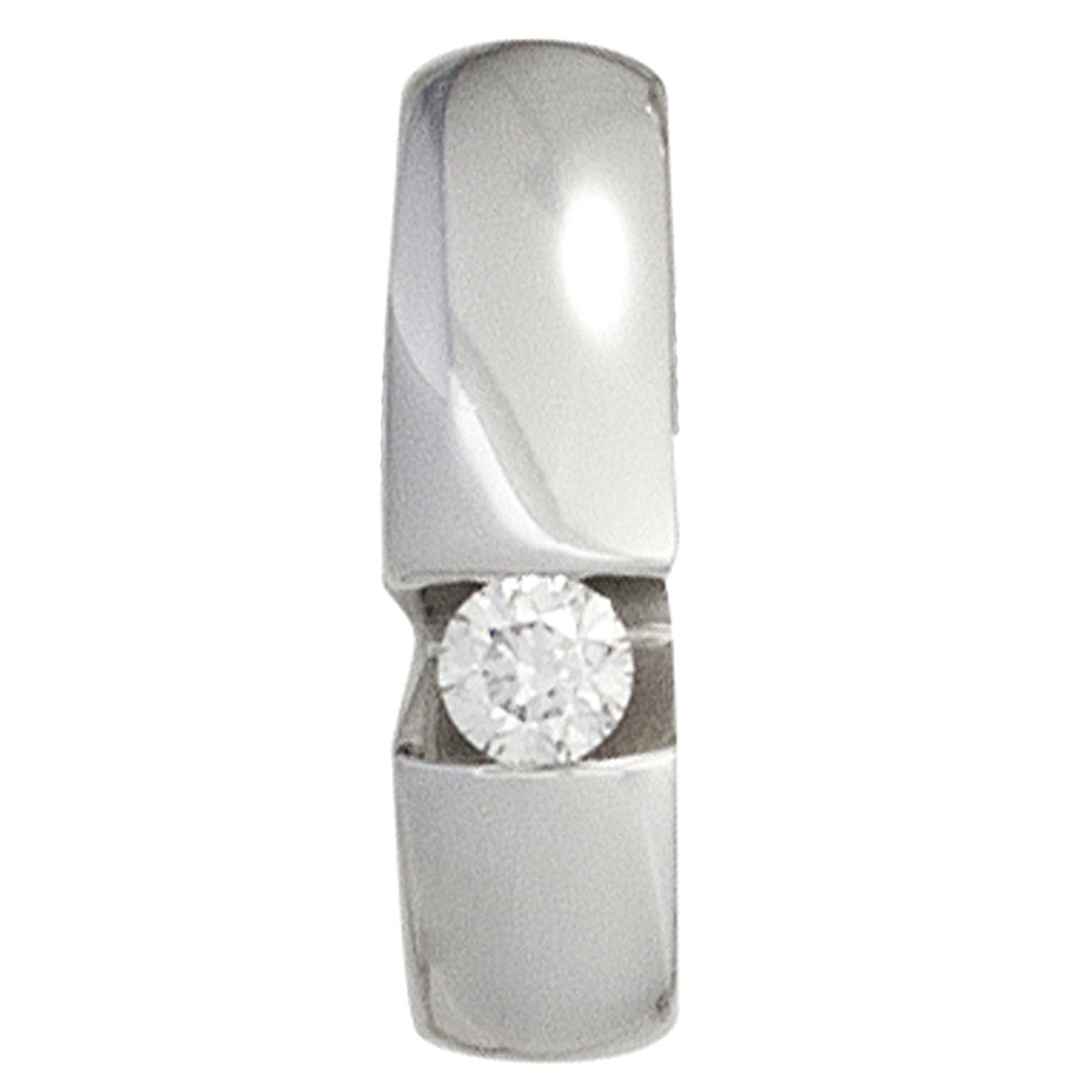 Anhänger 585 Gold Weißgold 1 Diamant Brillant 0,10ct. Weißgoldanhänger