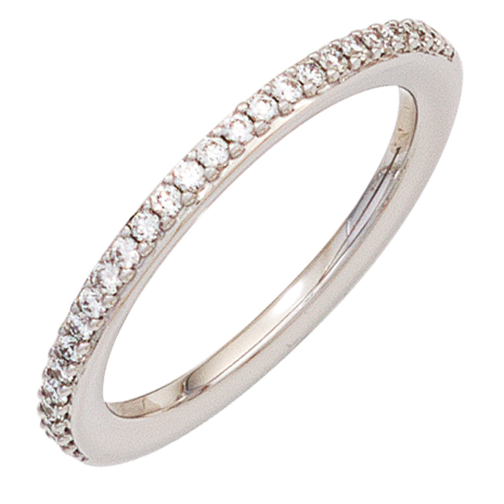 Damen Ring 585 Gold Weißgold 26 Diamanten Brillanten 0,21ct. Weißgoldring