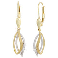 Ohrhänger 585 Gold Gelbgold Weißgold bicolor 2 Diamanten Brillanten Ohrringe