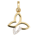 Anhänger Schmetterling 585 Gold Gelbgold 7 Diamanten Brillanten