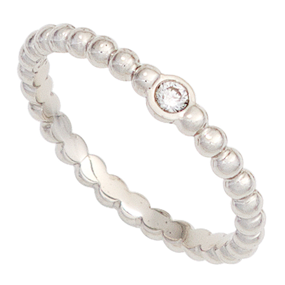 Damen Ring Kugel 950 Platin 1 Diamant Brillant 0,05ct. Kugelring Platinring