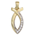 Anhänger Ichthys Fisch 333 Gold Gelbgold bicolor 10 Zirkonia