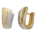 Creolen 585 Gold Gelbgold bicolor teil matt Ohrringe Goldohrringe Goldcreolen