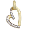 Anhänger Herz 333 Gold Gelbgold bicolor mit 15 Zirkonia Herzanhänger Goldherz