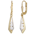 Ohrhänger 333 Gold Gelbgold bicolor 6 Zirkonia Ohrringe Boutons Goldohrringe