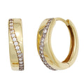 Creolen rund 333 Gold Gelbgold bicolor 30 Zirkonia Ohrringe Goldcreolen