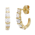 Halbcreolen 333 Gold Gelbgold 10 Zirkonia Ohrringe Creolen Goldohrringe