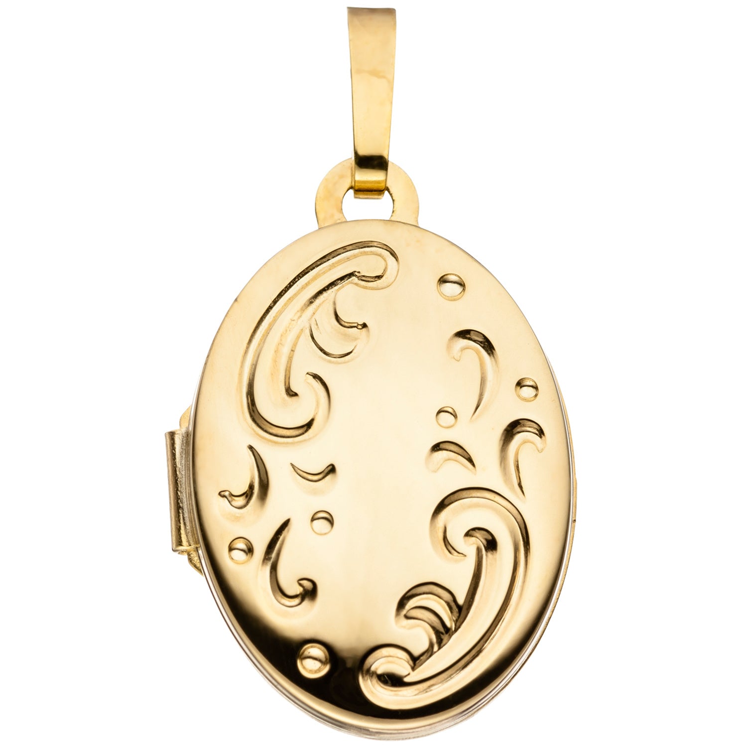 Medaillon oval 333 Gold Gelbgold Anhänger zum Öffnen