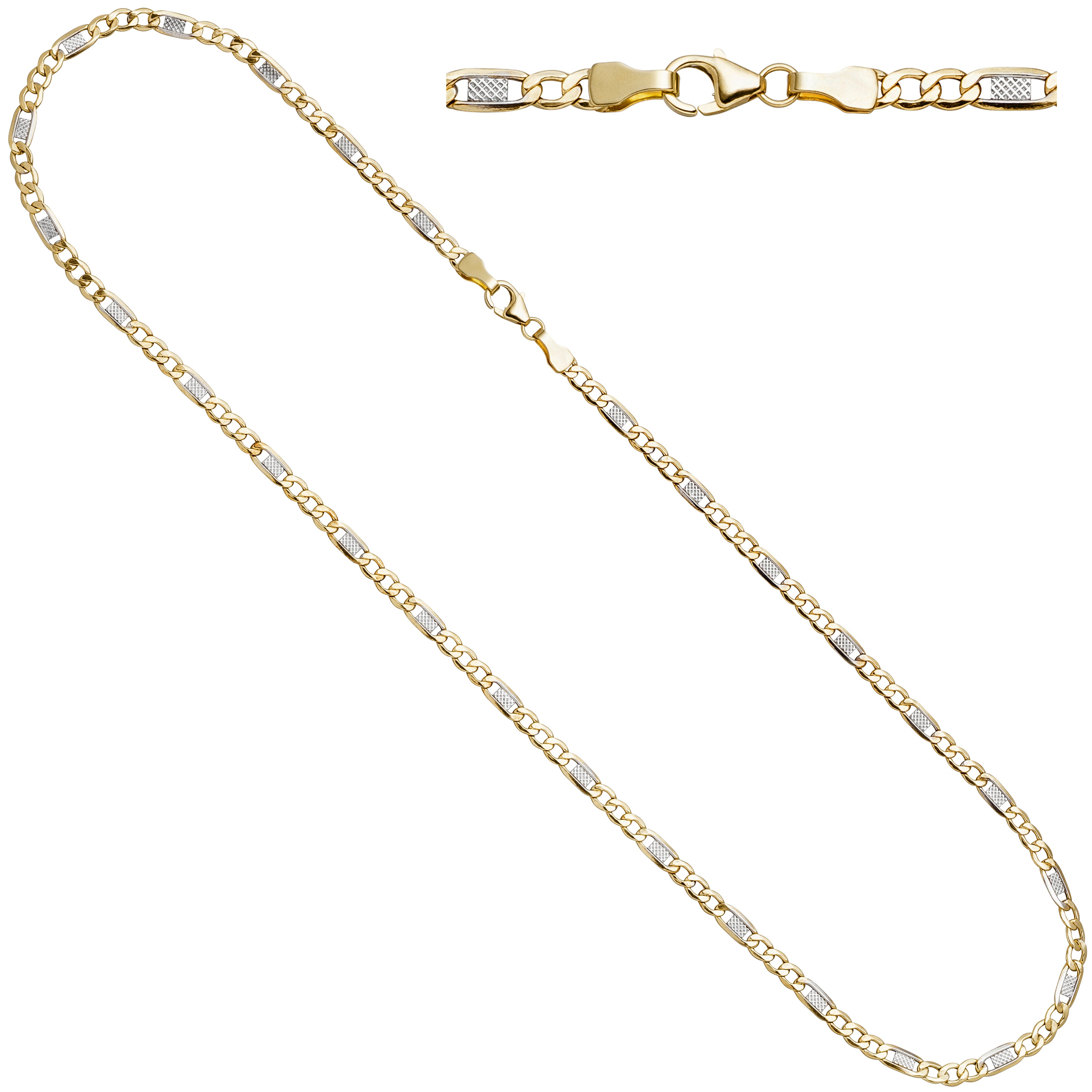 Steg-Panzerkette 333 Gelbgold 3,7 mm 45 cm Gold Kette Halskette Goldkette