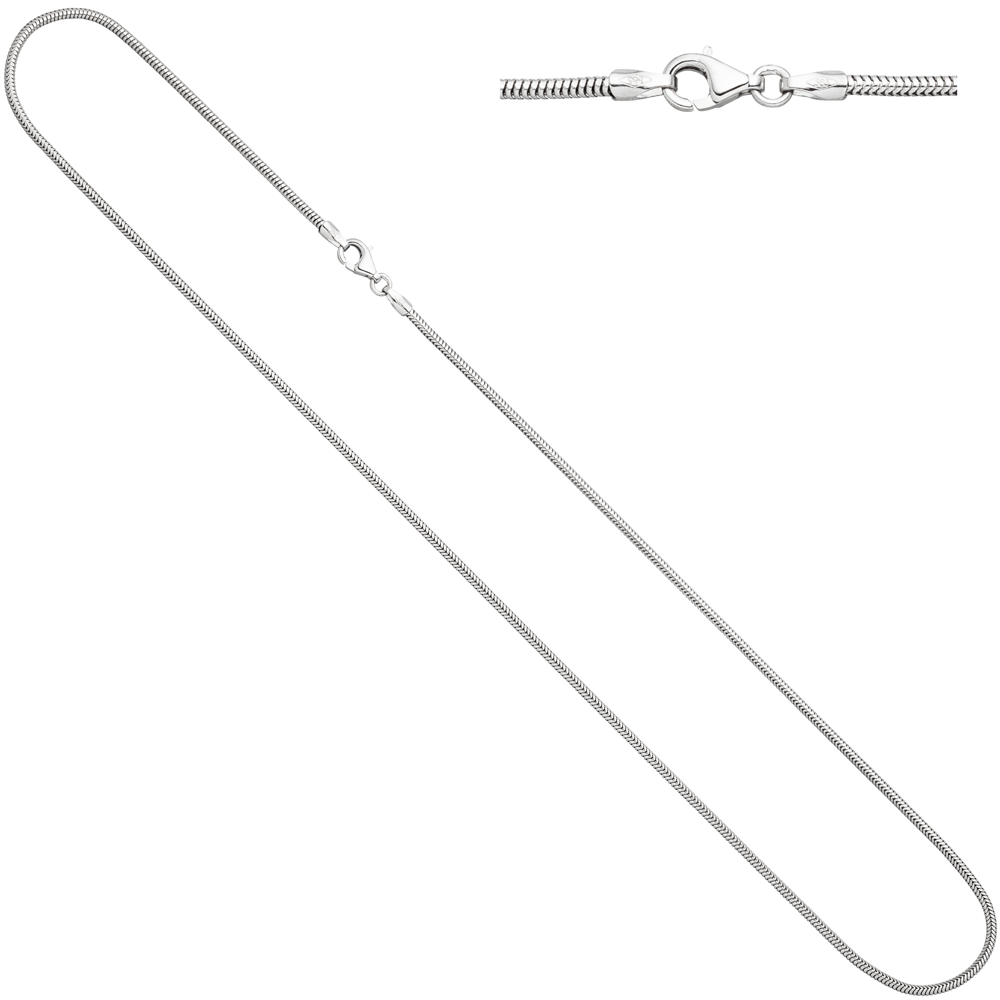 Schlangenkette 585 Weißgold 1,4 mm 50 cm Gold Kette Halskette Weißgoldkette
