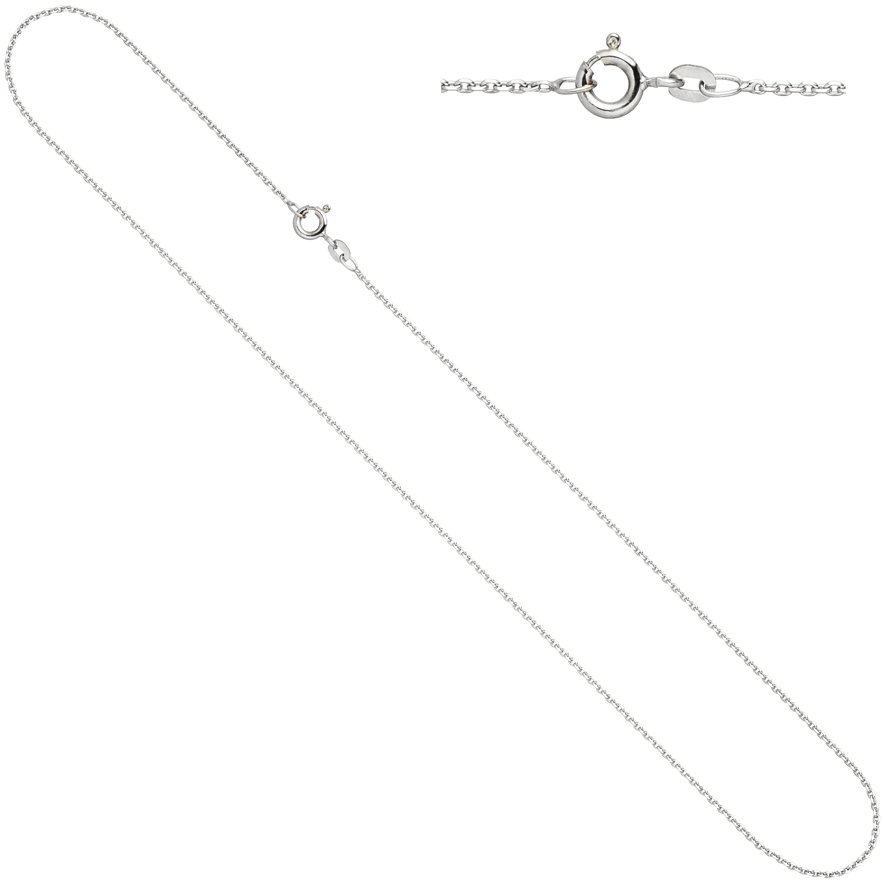Ankerkette 333 Weißgold 1,3 mm 36 cm Gold Kette Halskette Weißgoldkette