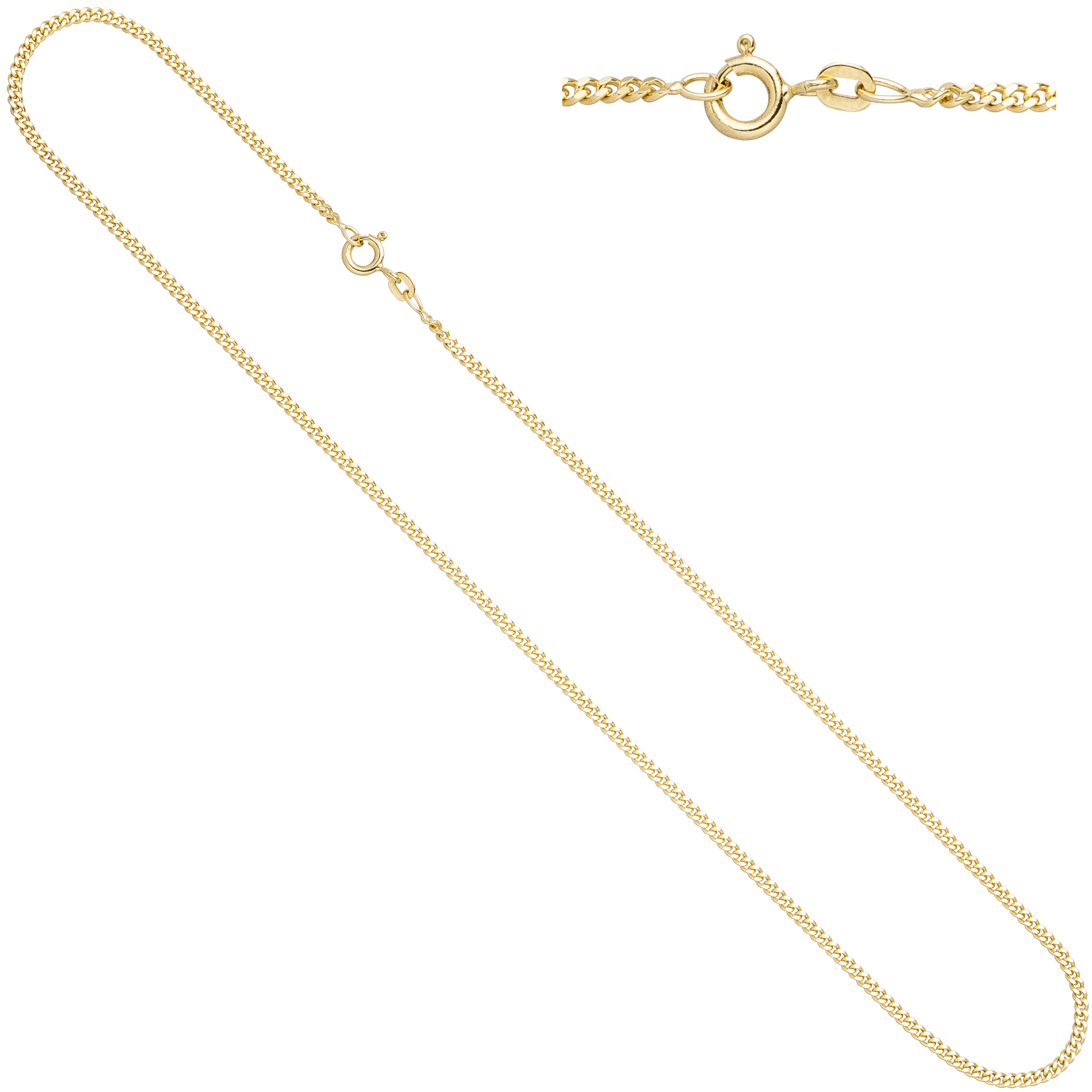 Panzerkette 333 Gelbgold 2,1 mm 60 cm Gold Kette Halskette Goldkette Federring