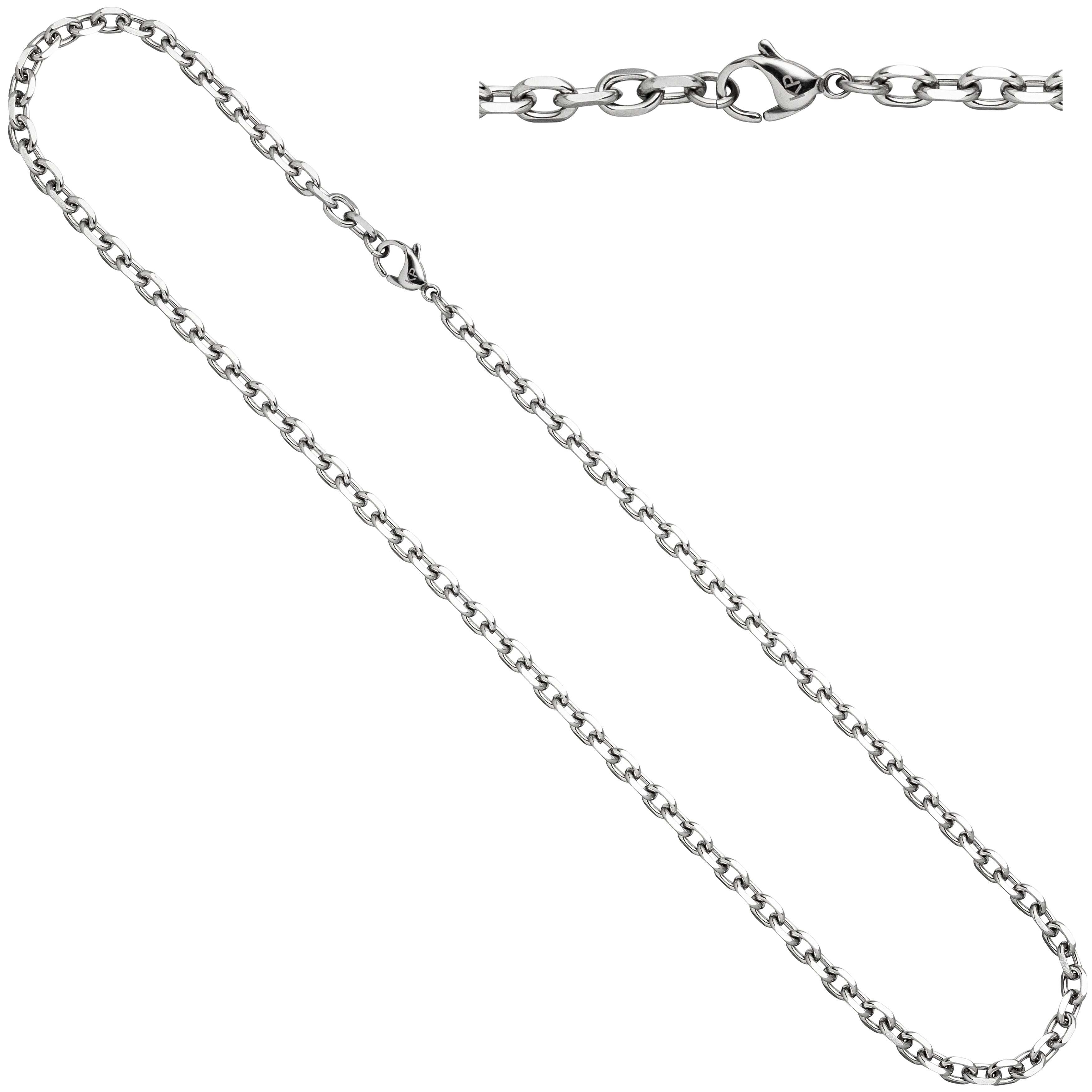 Ankerkette Edelstahl 3,2 mm 50 cm Halskette Kette Karabiner