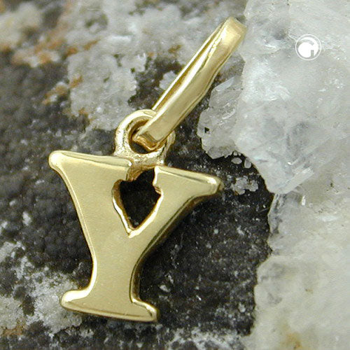 Anhänger 8x6mm Buchstabe Y glänzend 9Kt GOLD