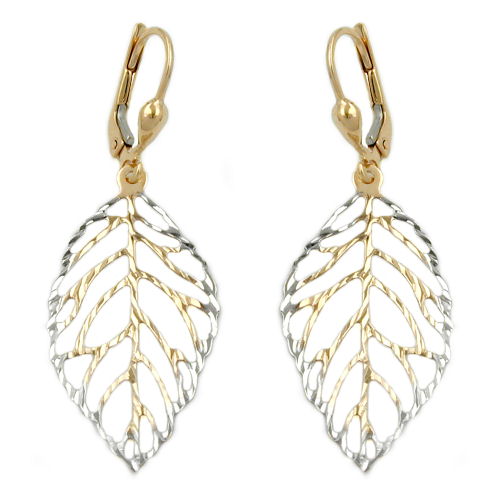 Brisur 45x16mm Blatt durchbrochen 9Kt GOLD