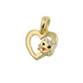 Anhänger Herz mit Katzenkopf 10x10mm 9Kt GOLD