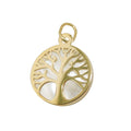 Anhänger 12mm Baum des Lebens mit Perlmutt 9Kt GOLD