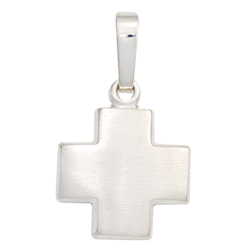 Anhänger Kreuz 925 Sterling Silber mattiert Kreuzanhänger Silberkreuz