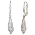 Boutons 925 Sterling Silber mattiert 6 Zirkonia Ohrringe Ohrhänger