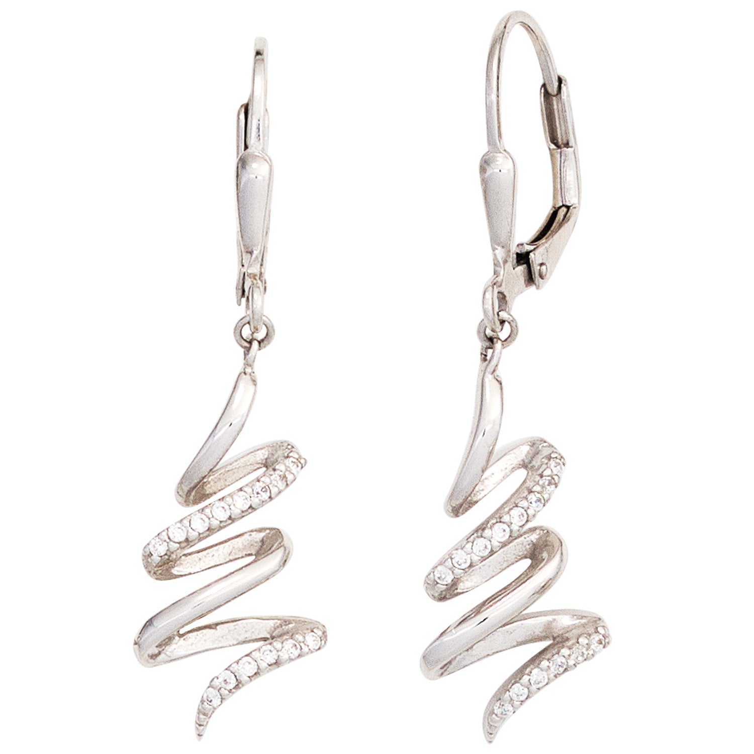 Boutons 925 Sterling Silber mit 28 Zirkonia Ohrringe Ohrhänger Silberohrringe