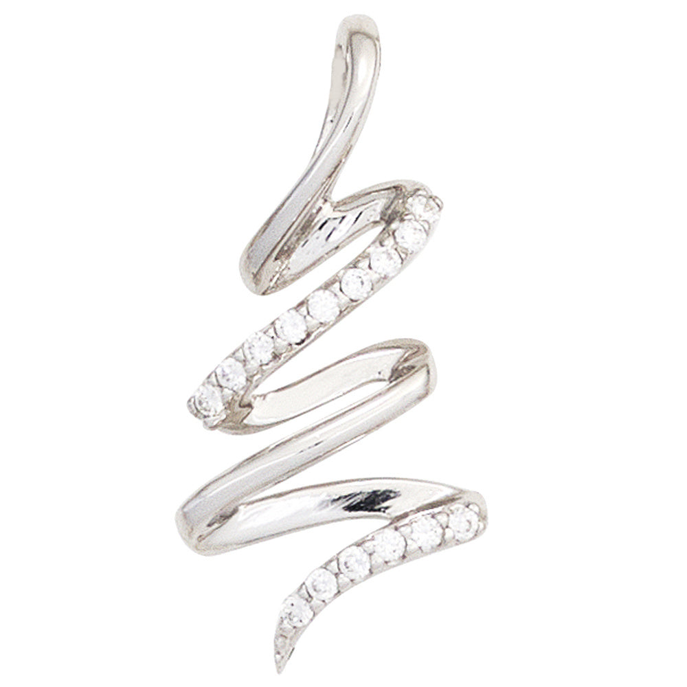 Anhänger 925 Sterling Silber rhodiniert mit 15 Zirkonia