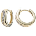 Creolen rund 333 Gold Gelbgold bicolor mattiert mit 24 Zirkonia Ohrringe