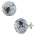 Ohrstecker rund 925 Sterling Silber 2 Howlithe Ohrringe