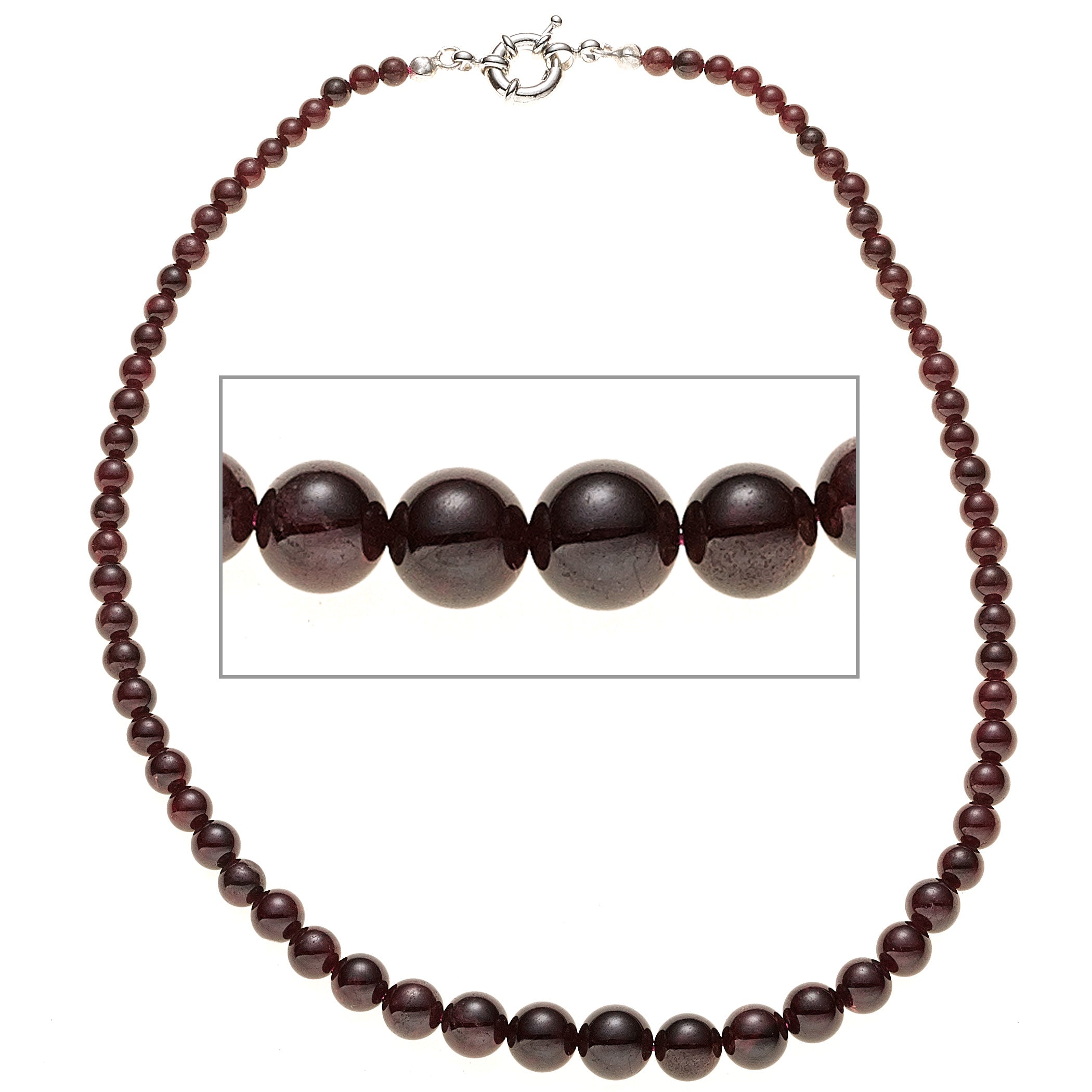 Halskette Edelsteinkette Granat Verlauf 45 cm Kette