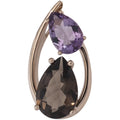 Anhänger 585 Gold Rotgold 1 Rauchquarz braun 1 Amethyst violett lila