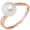 Damen Ring 585 Gold Rotgold 1 Süßwasser Perle Goldring Perlenring
