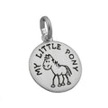 Anhänger 12mm mit Gravur MY LITTLE PONY" Pony schwarz lackiert matt Silber 925"