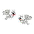Ohrstecker Ohrring 8x3mm Kinderohrring kleiner Wurm matt-glänzend Silber 925