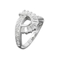 Ring 14mm mit vielen Zirkonias glänzend rhodiniert Silber 925