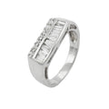 Ring 7mm mit vielen Zirkonias glänzend rhodiniert Silber 925
