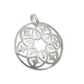 Anhänger 28mm rund mattiert filigranes Muster Silber 925