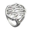Ring 20mm mit vielen Zirkonias glänzend rhodiniert Silber 925