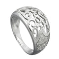 Ring 10mm mit Zirkonias glänzend rhodiniert Silber 925
